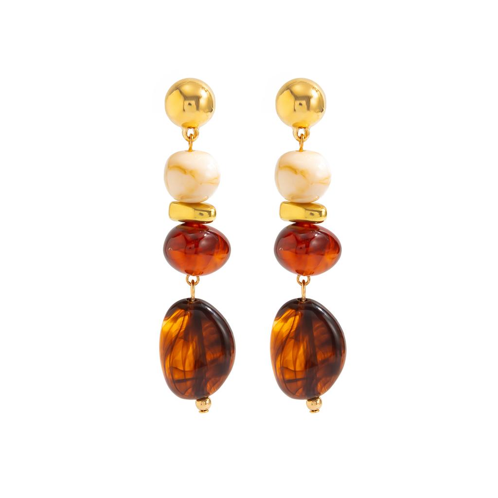 SHIXIN Vintage Resin Acrylic Geometric Pendant Earrings for Women Bohemia Round Water Droplet Drop Earrings Jewelry Accessories