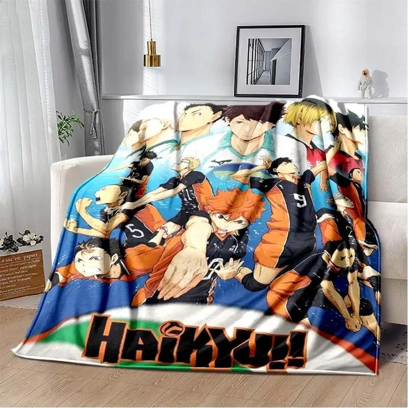 Anime Haikyuu Cartoon Volleyball Blanket Flannel Soft Throw Blanket for Home Bedroom Bed Sofa Picnic Travel Office Throw Blanket