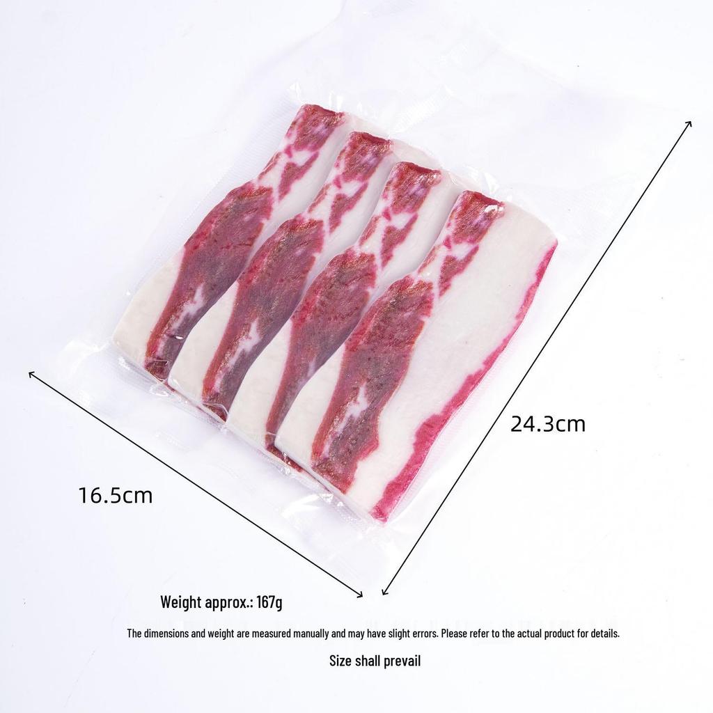 Korean BBQ Display: Lamb Chop, Tomahawk Steak, Beef Patty, Luncheon Meat, Raw Pork Model
