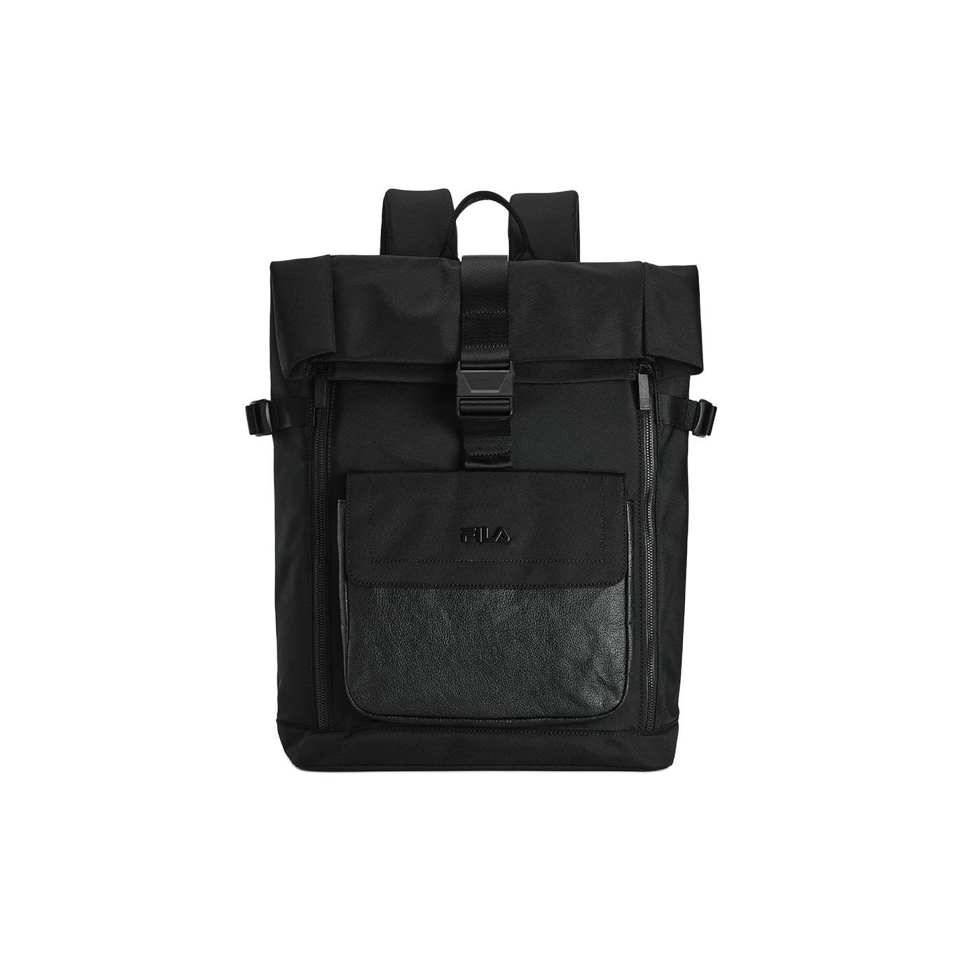 FILA Logo Solid Fabric Backpack Men Backpack Black F13M418105FBK Jet Black