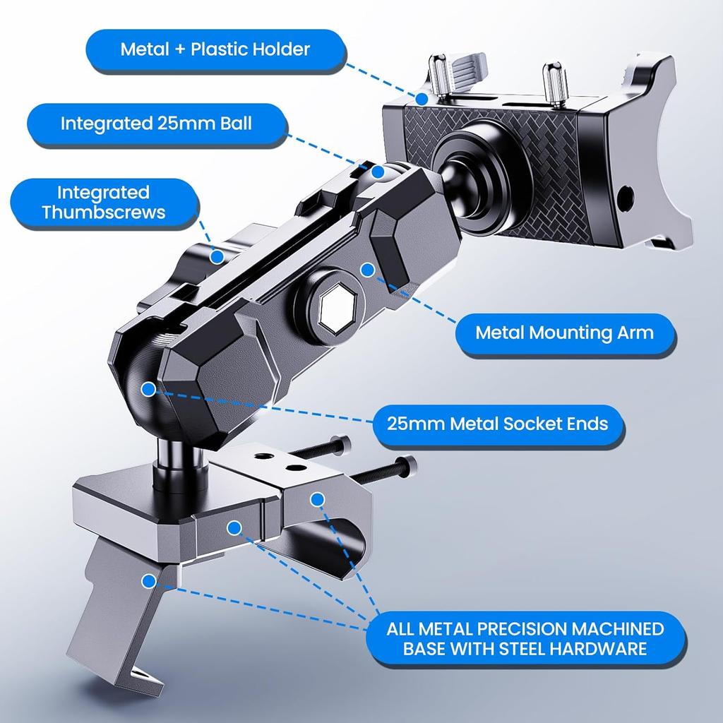 Upgraded Metal Phone Mount For Jeep Wrangler JL JLU 2018- And Gladiator JT     Phone Holder Dash Mount System Kit Dashboard Accessories Driver Side