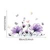 Romantic Purple Flowers Butterfly Bedroom Living Room Home Beautification Decorative Wall Stickers Room Decal