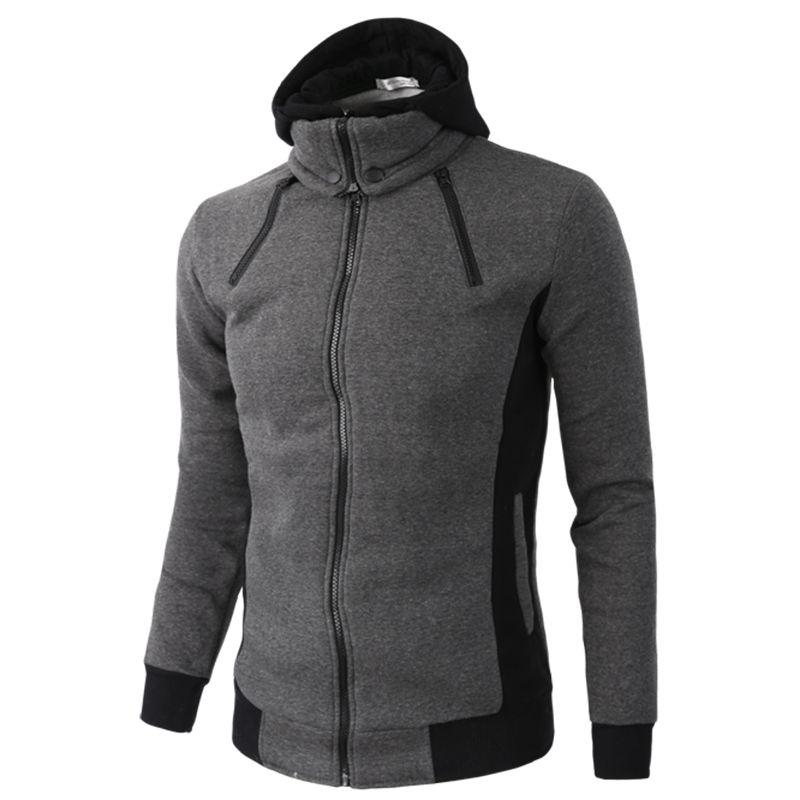 

Худи мужское Снежное Теплое с Капюшоном на Молнии Толстовка Верхняя Одежда Пальто Куртка Топ Толстовка 3XL темно-серого