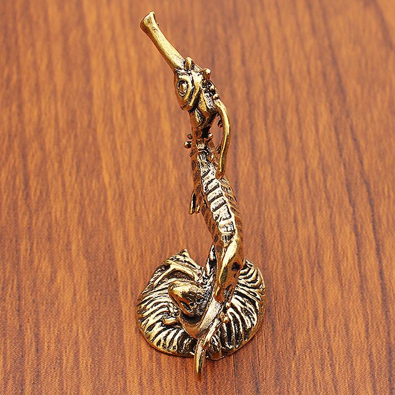 Brass Sea Horse Metal Statue Tabletop Decorated With Retro Deep-Sea Animal Statue Crafts