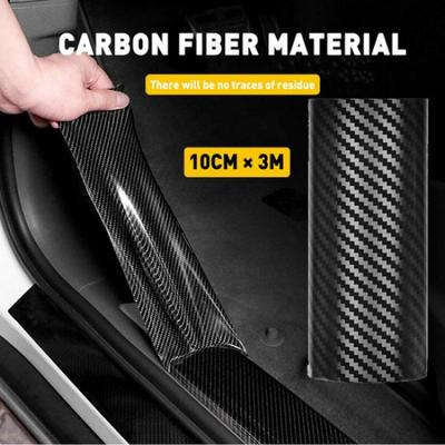 Accessories Carbon Fiber Vinyl Car Door Body Sill Scuff Cover Plate Sticker 10cm