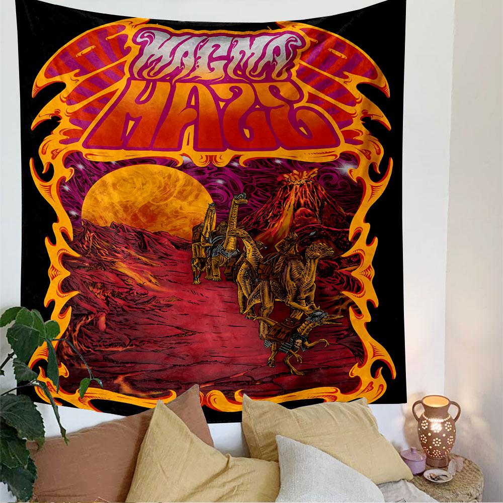 Magma Hag Tapestry Wall Hanging, Dark Fantasy Creature Art, Gothic Wall Decor for Bedroom Living Room Dorm