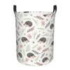 Vintage Cute Hedgehogs Laundry Basket Collapsible Animal Baby Hamper for Nursery Toys Organizer Storage Bins