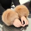 1 Paio di Maniche Staccabili Polsini in Pelliccia di Volpe Guanti Pelosi Morbidi Polsini Accessori per Cappotto Invernale Donna