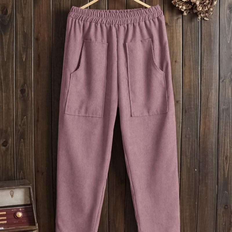 JPNTKY Women's Fashion Casual Solid Color Print Pants & Capris