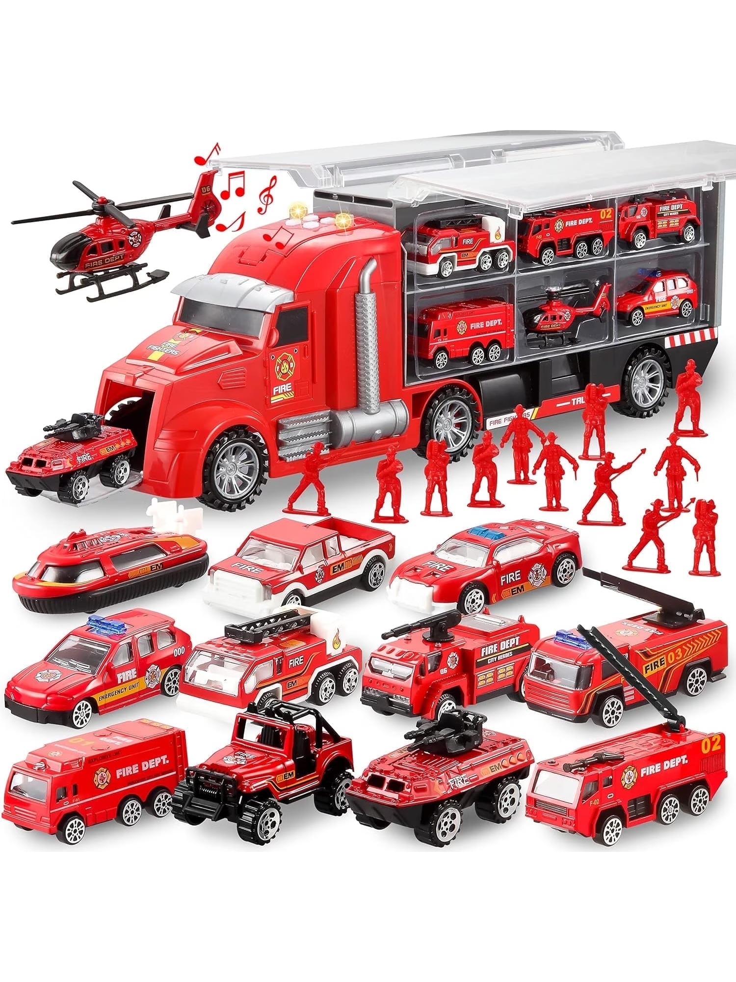 

Joyfy 25 in 1 Die-cast Construction Big Truck Toys Car Transporter Storage Truck for Kids Boys Girls Birthday красный