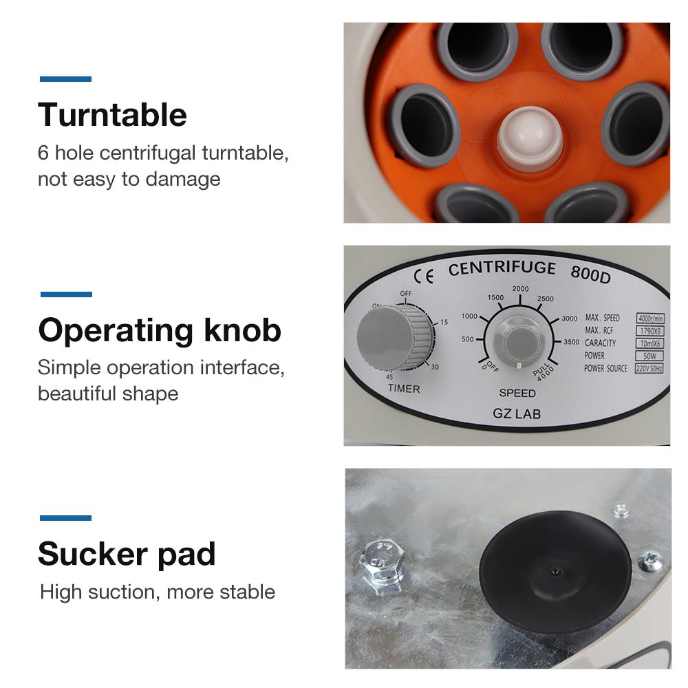 EU US UK Plug Electric Centrifuge 4000rpm Centrifuge 6*10ml Plasma Serum PRP PRF Separate Machine Timing Low Speed Centrifuge