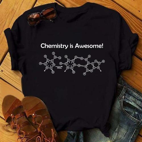 Chemistry Is Awesome The Chemistry Equation Is Great. Baggy Top, Crew-neck, Hipster T-top Aesthetic Clothes Oversized T Shirt