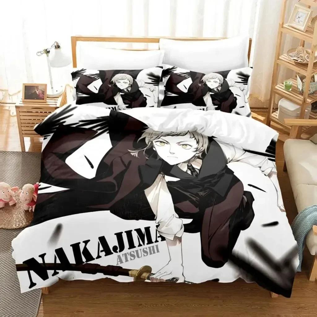 3D Print Anime Dazai Bungo Stray Dogs Bedding Set Bedroom Soft Modern Bedspreads Comefortable Kids Duvet Cover Quilt Pillowcase