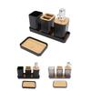 Bathroom Accessories Set Bath Ensemble Set with Toothbrush Holder Cup Lotion Bottles Soap Dish Tray