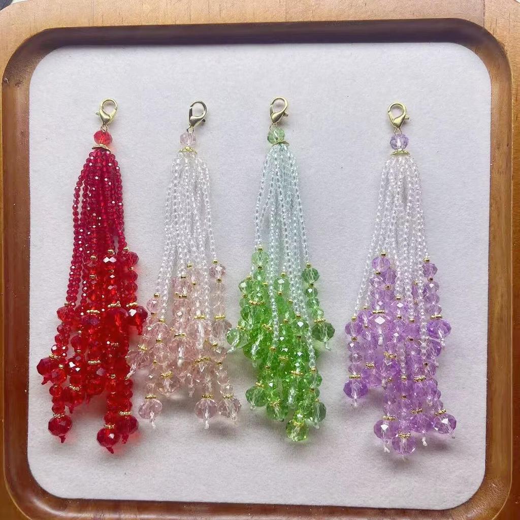 Handmade Colorful Spinel Tassel Pendant Charm for Qipao and Lapel Sweaters