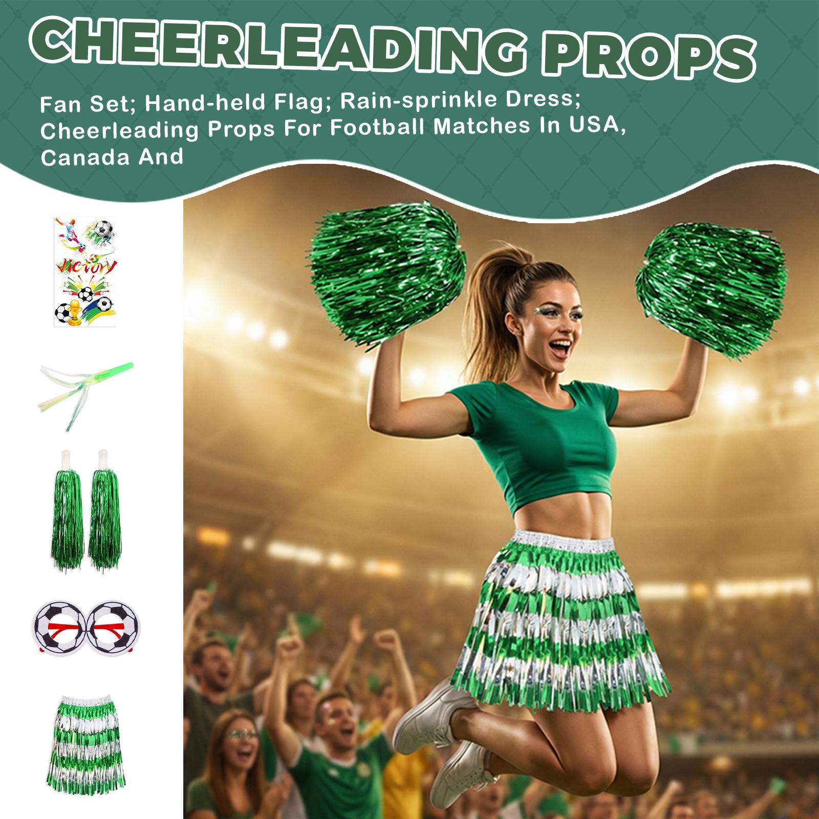 

Fan Set; Hand-held Flag; Rain-sprinkle Dress; Cheerleading Props For Football Matches In USA, Canada And One Size зелений