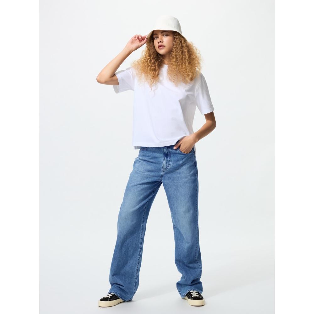 

Uniqlo Широкие прямые джинсы Длина 81см Длинные 64 BLUE/WOMEN 22