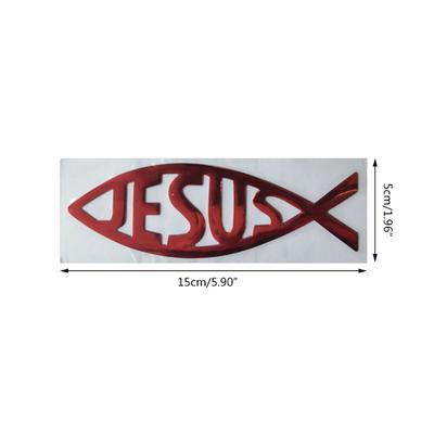 Jezus ryba 3D naklejka na samochód miękki chromowany PCV znaczek z symbolem Car Styling dekoracja wodoodporna naklejka Christian kalkomania