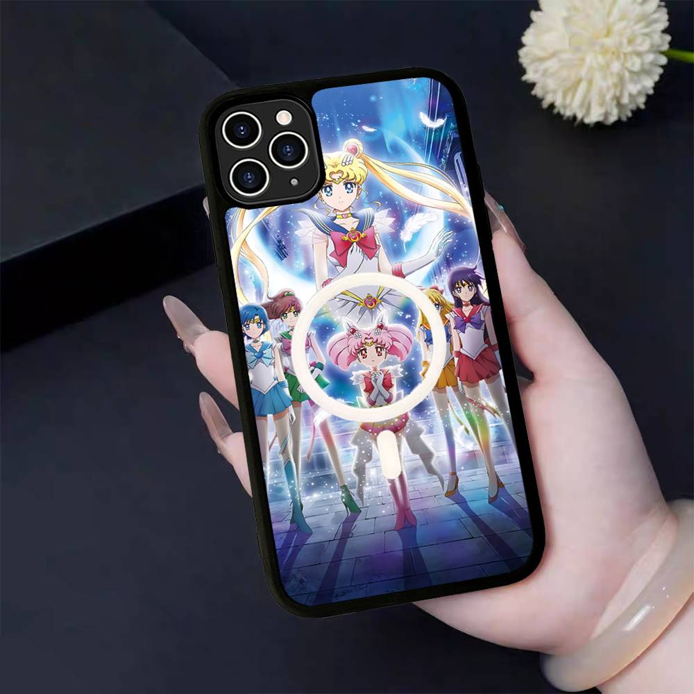 Anime S-Sailors M-Moons Für Magsafe Magnetische Handyhülle Für IPhone 17 16 15 14 13 12 11 Plus Pro Max PC+TPU Hülle