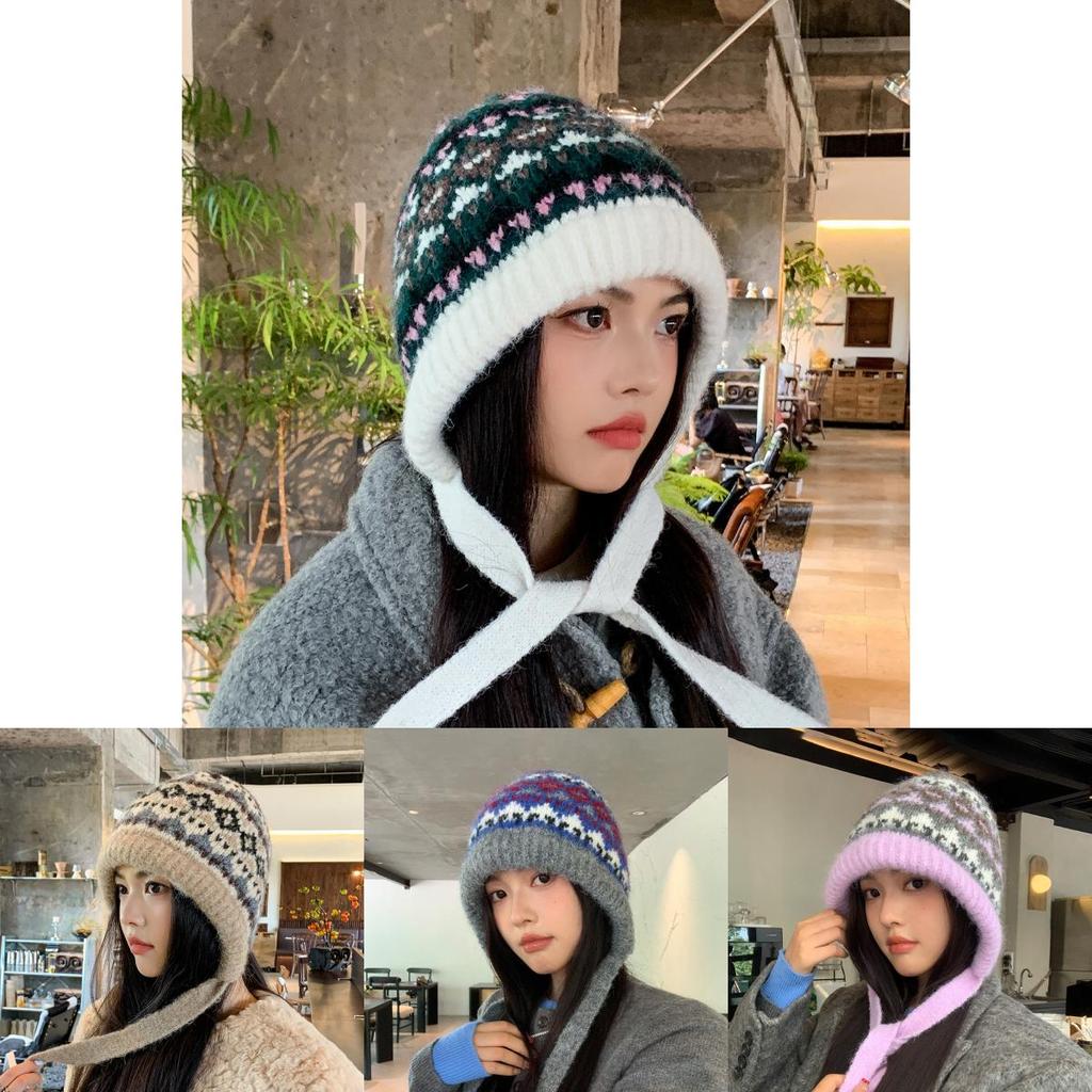 Colorblock Beanie For Women Winter Casual And Fashionable Headwear