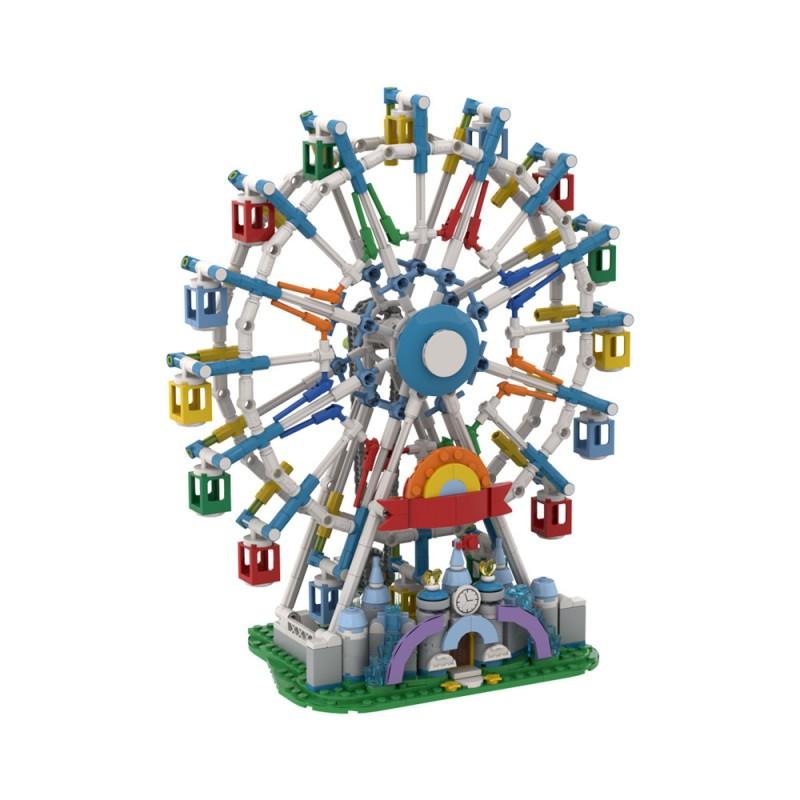 MOC Drehbares Riesenrad Modell Baustein Vergnügungspark Street View Ziegel Montage DIY Spielzeug für Kinder Weihnachtsgeschenke