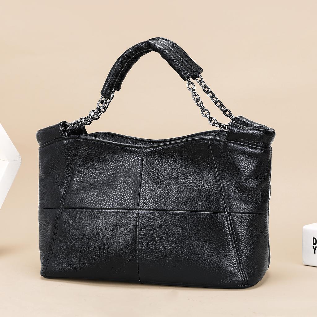 Ręcznie robiona damska torebka z prawdziwej skóry w stylu retro, na jedno ramię, crossbody, z górnej warstwy skóry bydlęcej, łańcuszek pod pachę, torebka o dużej pojemności