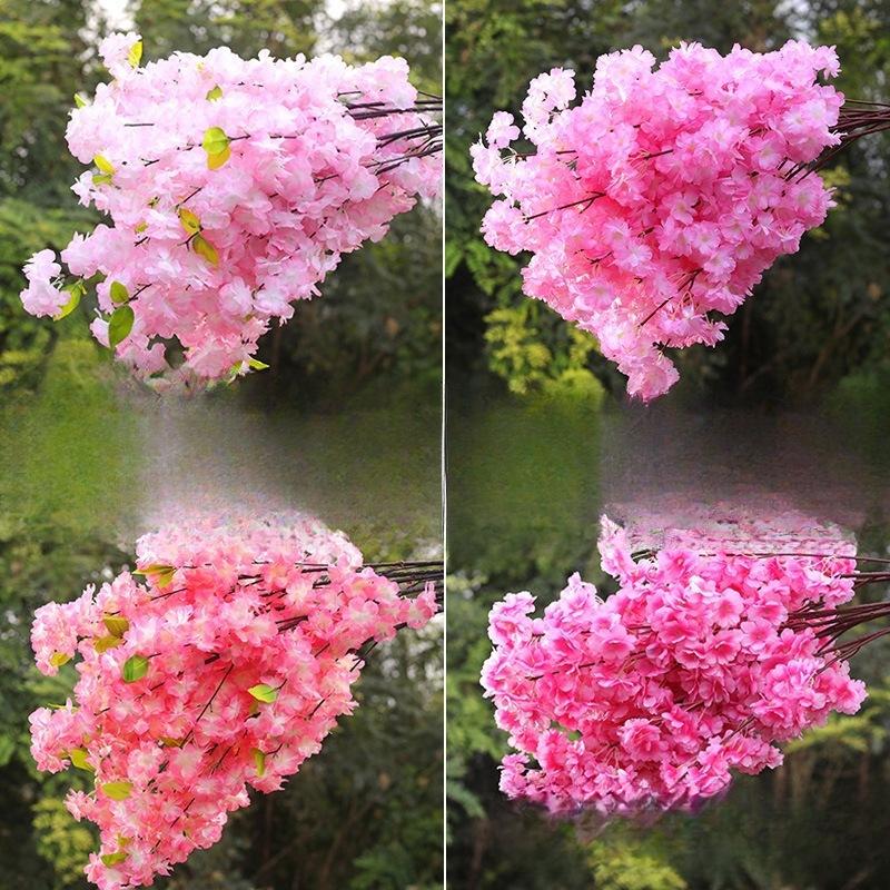 Silk Cherry Blossom Branch Artificial Vine: Floral Decoration for Weddings and Indoor Spaces