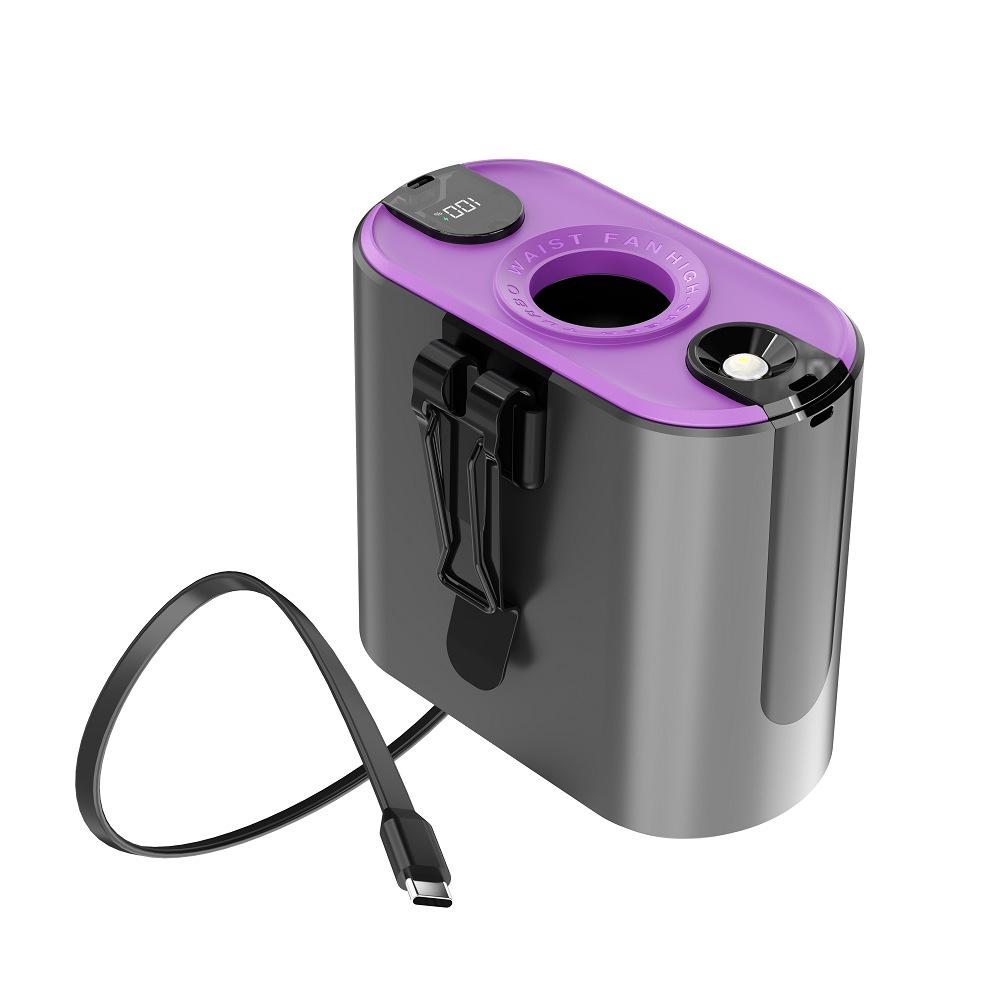 Portable High-Speed Fan with LED Light - Wearable, Desktop, and Rechargeable