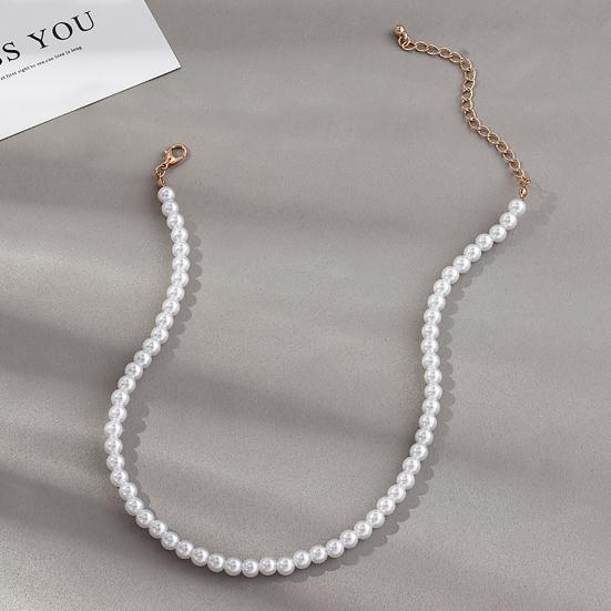 1/5 Pcs Necklace Elegant Fine Workmanship Jewelry Faux Round Pearl Chocker for Daily Use