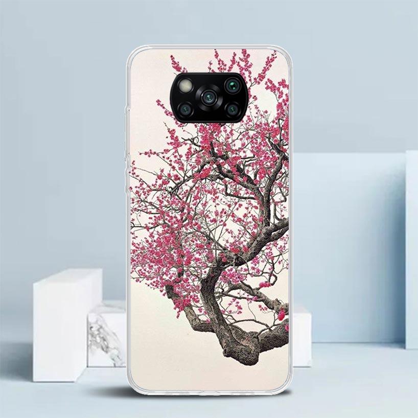 Cherry Blossom Tree Phone Case For Xiaomi Poco F7 Ultra X5 X6 X7 Pro M7 Redmi 15C 15 13C 13 12C 12 10C 10 10A 9 9C 9A 9T Cover P