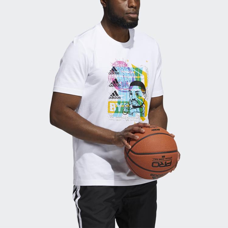 Adidas Dame Avatar Lillard Basketball Print T-Shirt Men Tops White GP3434