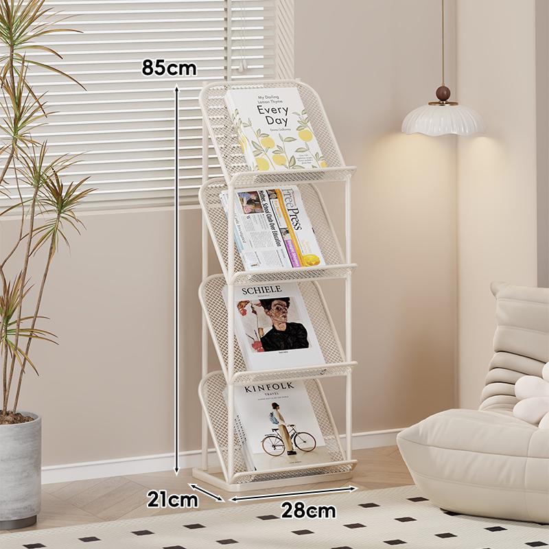 Floor-Standing Wrought Iron Magazine & Brochure Display Rack