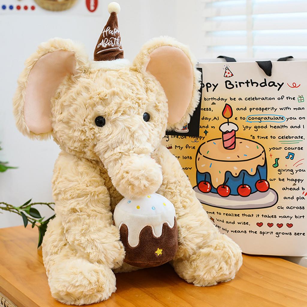 A Cute 40cm Sitting Elephant Plush Toy For Birthday Companionship And Comfort.