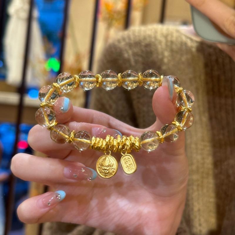 Glass Beaded Bracelet Gold Plated Wealth Charms Perfect For Daily Wear Spiritual Use And Special Gifting