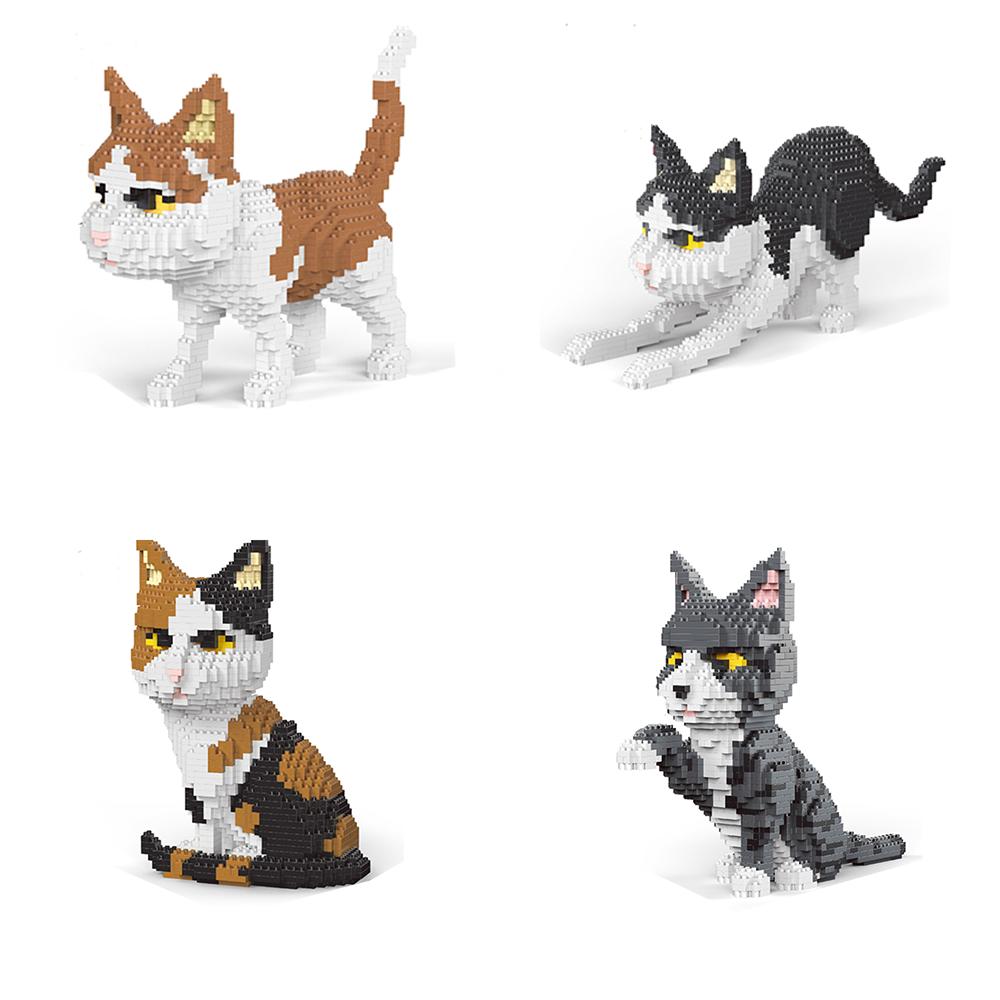Cute Pet Cat and Dog Shaped Building Blocks, DIY Model Set Creative Construction Play, Collectible Bricks, Unique Gift Idea