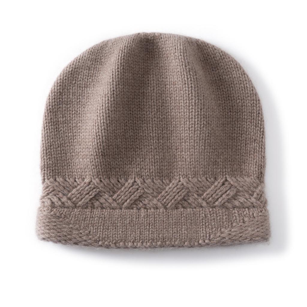 Autumn and winter new solid color cashmere hat knitted jacquard thickened cold-proof warm hat men's and women's casual versatile baotou hat