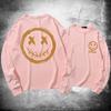 Japanese long-sleeved T-shirt men's summer tide personality graffiti smiley face print little devil grimace Hong Kong style loose top