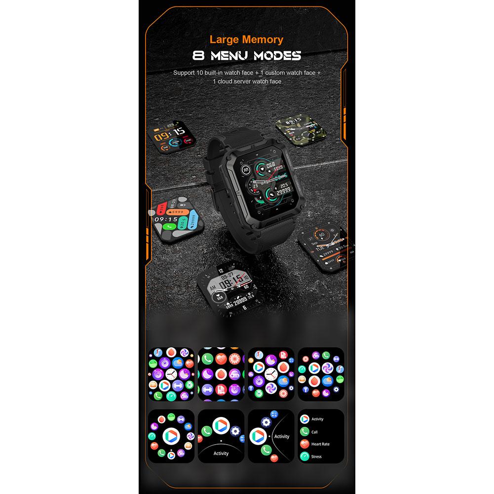 C20pro Men Smart Watch Bluetooth-compatible Call 1.83 Inch Hd Screen Ip68 Waterproof Sports Smartwatch