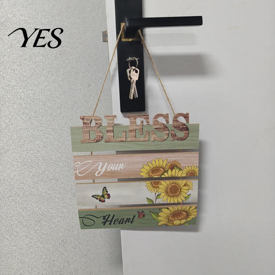 Rustic Wooden Sign Vertical Slogan Sign, Country Retro Style, Easy Install No Tools Required Wall Art Decor, for Home Kitchen Cafe Garden Decoration