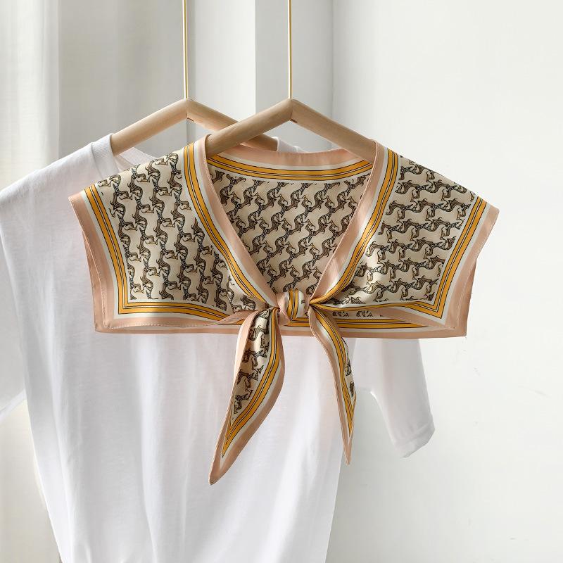 Shawl Summer Exterior Decoration Women'S Silk Scarf Spring And Autumn Thin Fashion Fake Collar Shirt Versatile Sunscreen Shawl