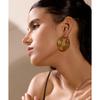 Yhpup 42mm Statement Stainless Steel Round Gold Color Hoop Earrings Charm Big Metal Anti Allergic Fashion Jewelry Waterproof