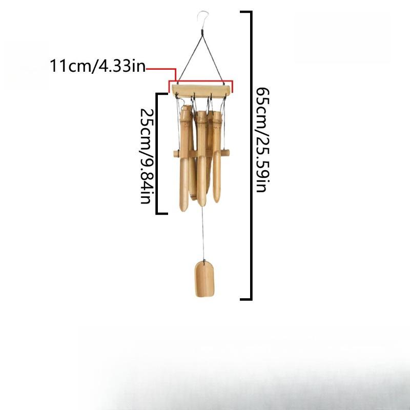 

Bamboo Chinese Style Wind Chime Hanging Ornament Handmade Bamboo Tube Decor Ceiling Pendant Summer Retro Birthday Gift