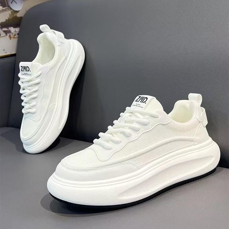 Men's shoes 2025 new mesh breathable little white shoes trendy versatile low-top shoes thick-soled heightening shoes comfortable casual shoes