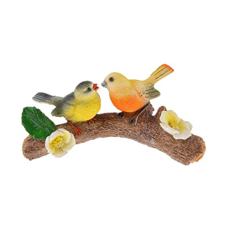 Hanging Parrots Statue Sculpture Perching On Branch Patio Garden Lawn Decors Nature Lover Tropicals Bird Collectors