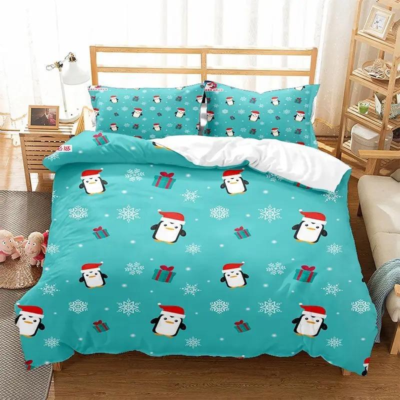 

Рождественский детский пододеяльник размера King-Queen, красные рождественские носки, украшение из 3 предметов постельного белья, пододеяльник с рождественской тематикой, кремовый EU Single 135x200cm