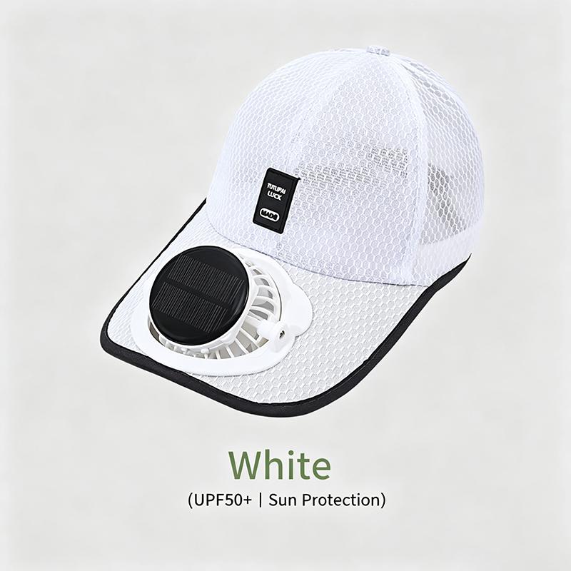 Solar Powered Cooling Fan Cap USB Rechargeable Anti-UV Breathable Sun Hat for Summer Outdoor Sport Travel Daily Use