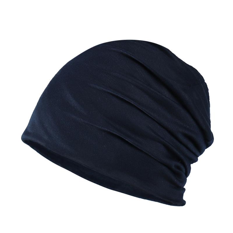 Herren Soild Indien Stretch Kordelzug Mütze Wolle Stricken Haarausfall Kopftuch Wickel