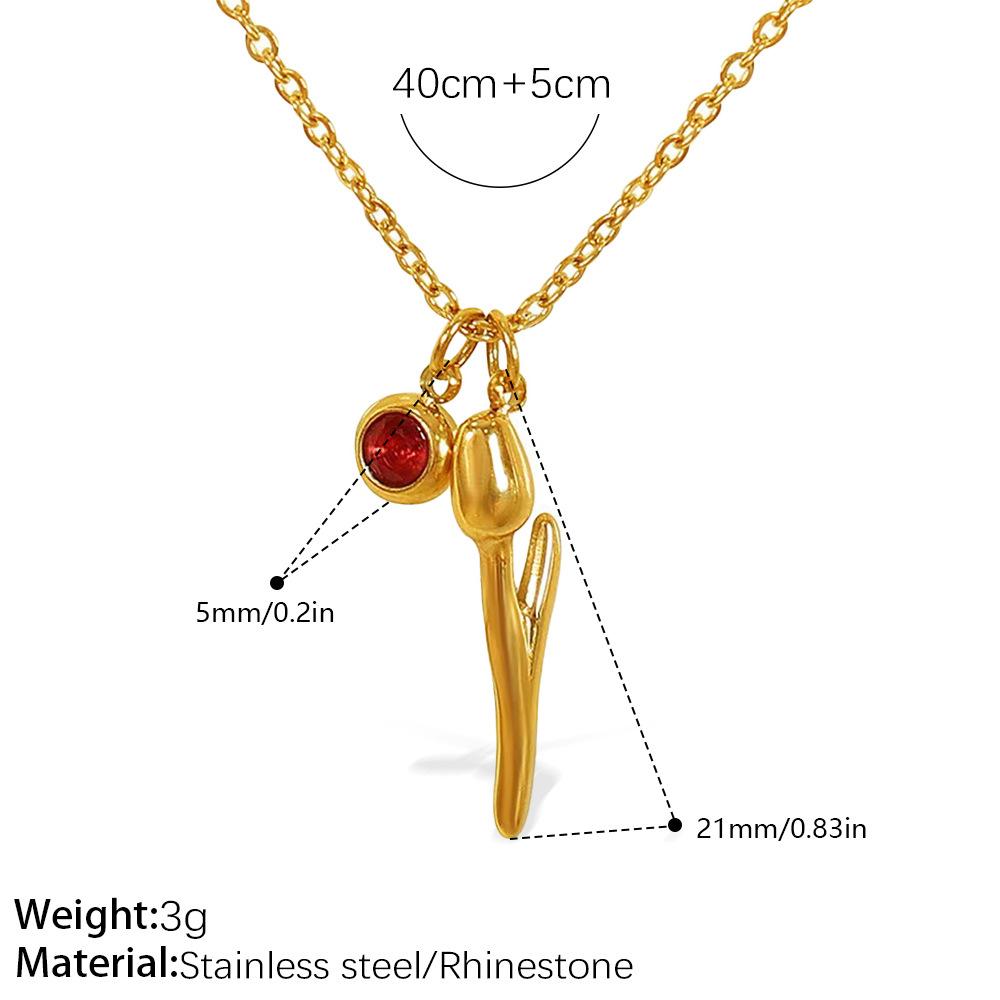Trendy Retro Round Brand Engraved Rose Pendant Necklace Fashionable Simple Versatile High-End Necklace
