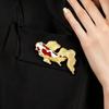 Red White Enamel Koi Brooches for Women Gold Anime Pins Chinese Lucky Fish Shape Brooch Women's Clothing Accessories