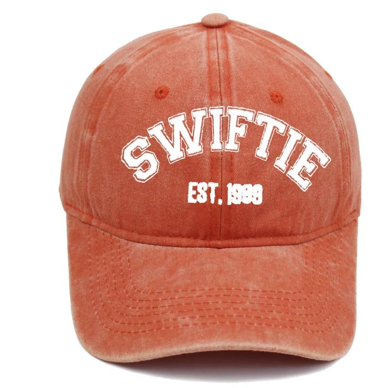 European and American SWIFTIE Embroidered Baseball Cap Summer Washed Retro Taylor Fan  Female  Comfortable Breathable Adjustable
